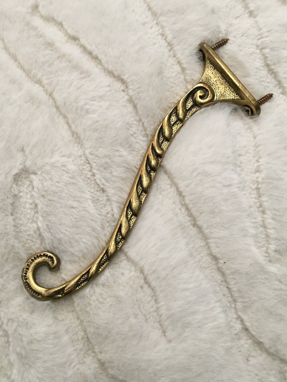 Ornate Hollywood Regency Vintage Brass Art Nouveau Drapery Tieback Hook